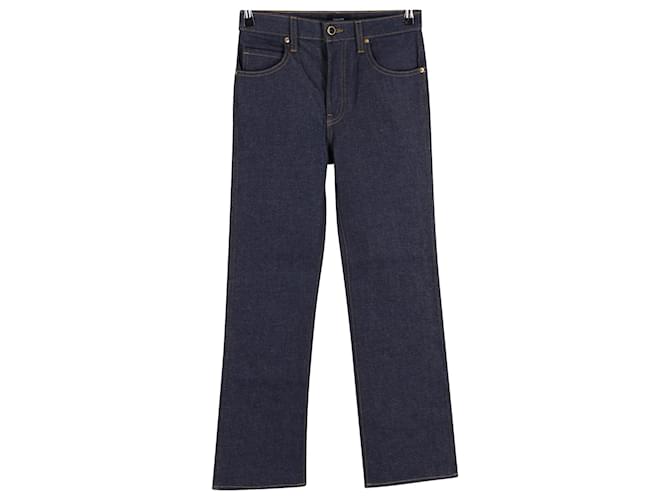 Khaite The Vivian High Rise Modern Bootcut Jeans in Blue Cotton  ref.1393726