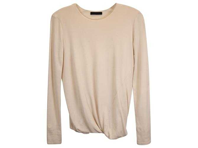The Row Draped Sweater in Ivory Cashmere White Cream Cotton  ref.1393734