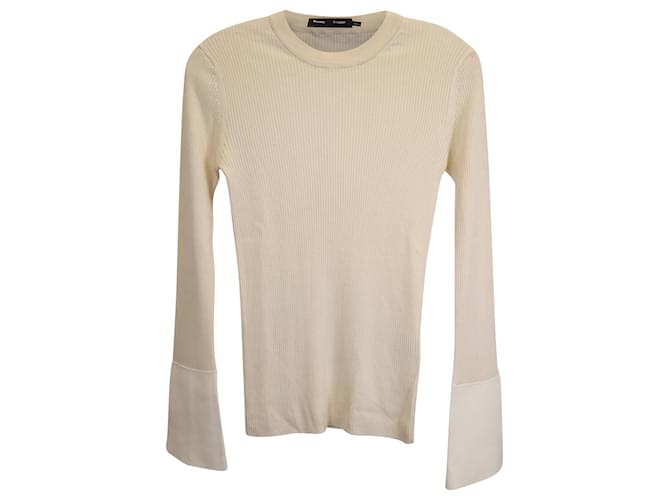 Proenza Schouler Crewneck Sweater in Cream Silk White  ref.1393739