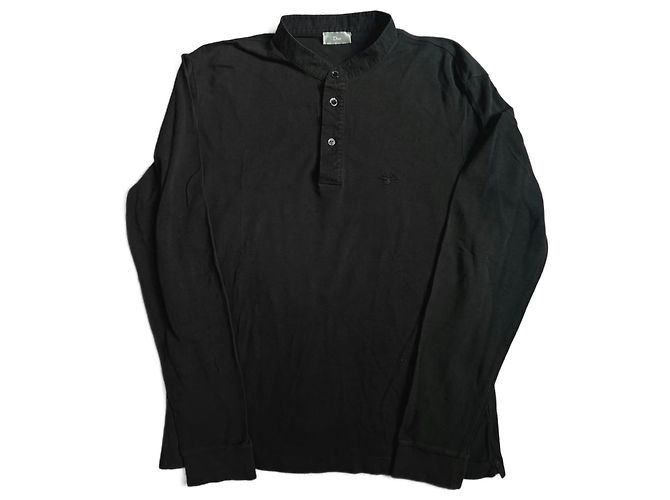 Polo à manches longues noir Dior par Kris Van Assche