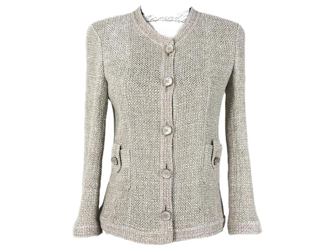 Chanel Chaqueta de tweed beige icónica de París / Seúl.  ref.1393748