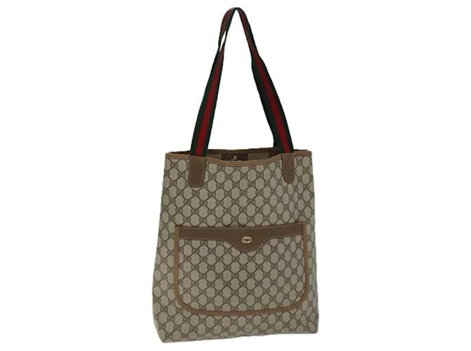 Sac cabas GUCCI GG Supreme Web Sherry Line PVC Beige Rouge 40 02 003 Auth 73612  ref.1393772