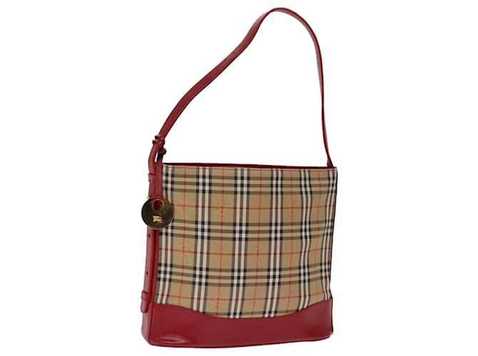 Autre Marque Burberrys Nova Check Shoulder Bag Canvas Beige Red Auth 74385 Cloth  ref.1393789