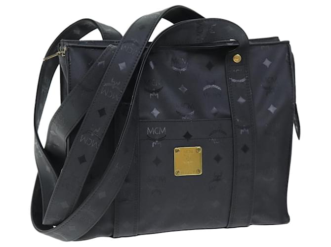 MCM Vicetos Logogram Tote Bag Coated Canvas Black Auth 75146 Cloth  ref.1393797