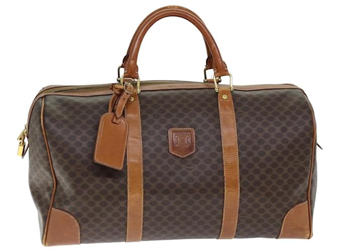 Céline CELINE Macadam Canvas Boston Bag PVC Brown Auth 74734  ref.1393801