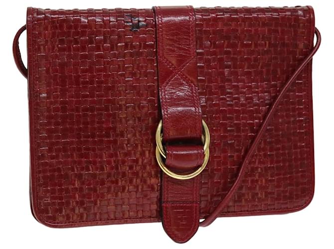 FENDI Shoulder Bag Leather Red Auth 74127  ref.1393819