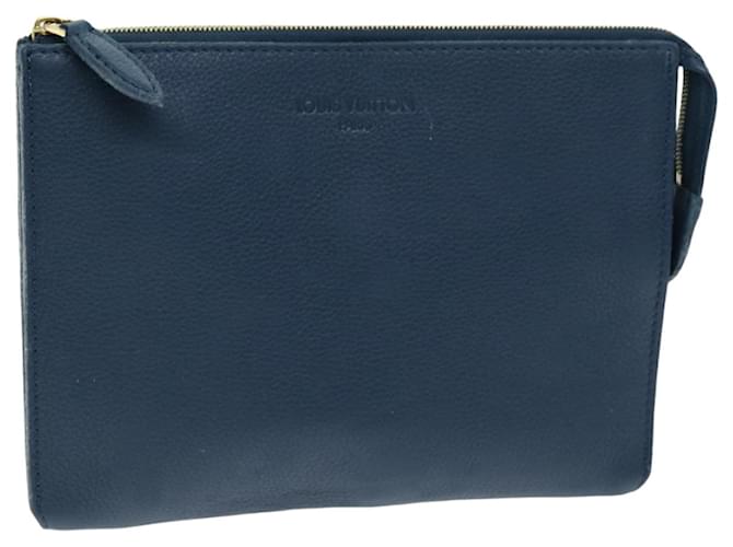 LOUIS VUITTON Pouch Taurillon Leather Navy Orage R99587 LV Auth 74597 Navy blue  ref.1393823