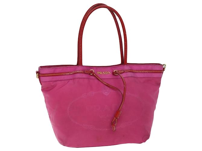 PRADA Borsa tote in nylon rosa Auth bs14285  ref.1393835