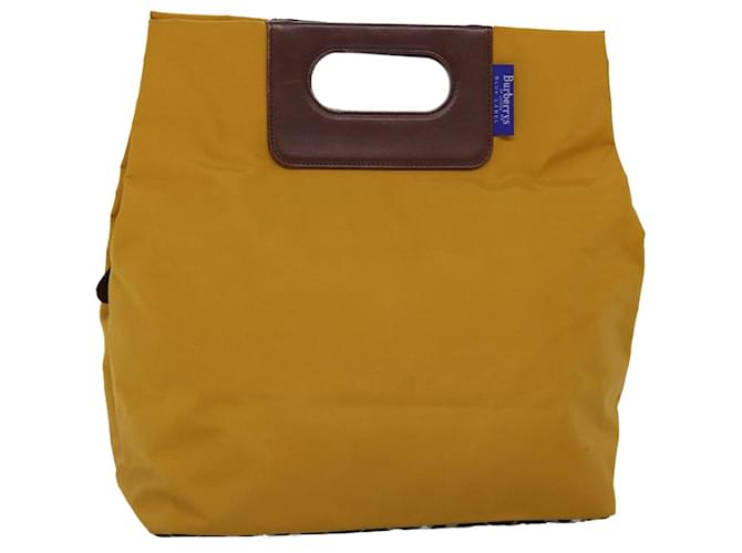 Autre Marque Bolsa de mão Burberrys Nova Check Blue Label Nylon Amarelo Auth bs14254  ref.1393836