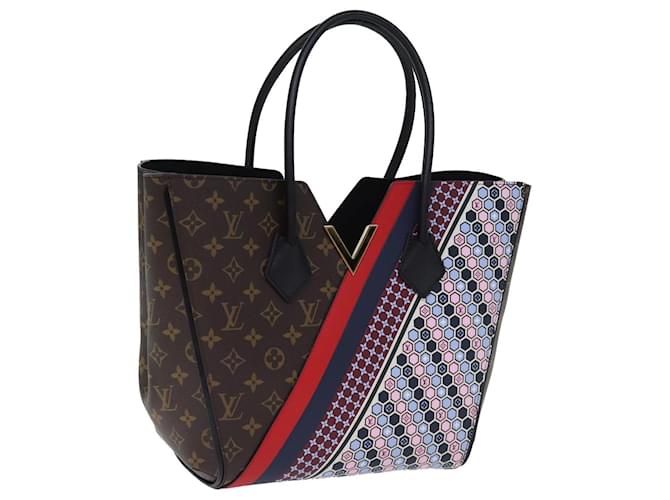 Borsa tote LOUIS VUITTON Monogram Kimono MM Rosso Navy M42850 LV Auth 74277S Blu navy Monogramma Tela  ref.1393839