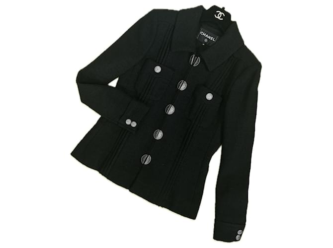 Chanel Neue Paris / Kuba Schwarze Tweedjacke  ref.1393899