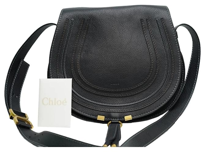 Chloé Marcie medium saddle bag Black Leather  ref.1393901