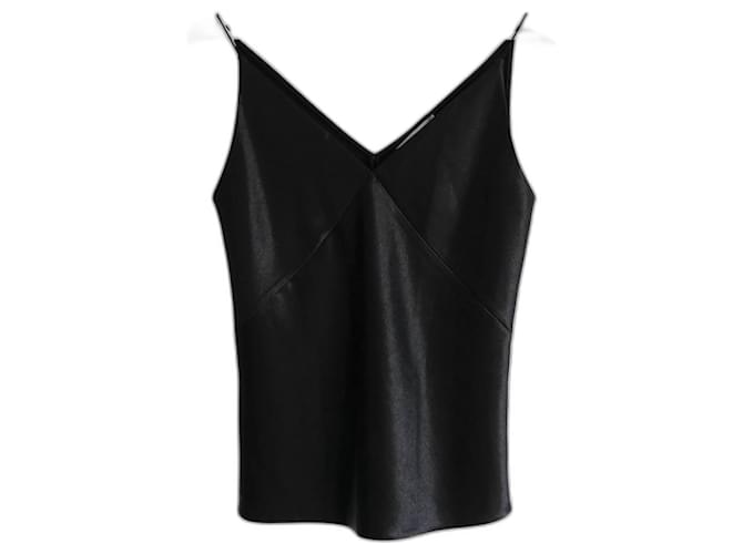 Vince satin cami vest Black Polyester  ref.1393903