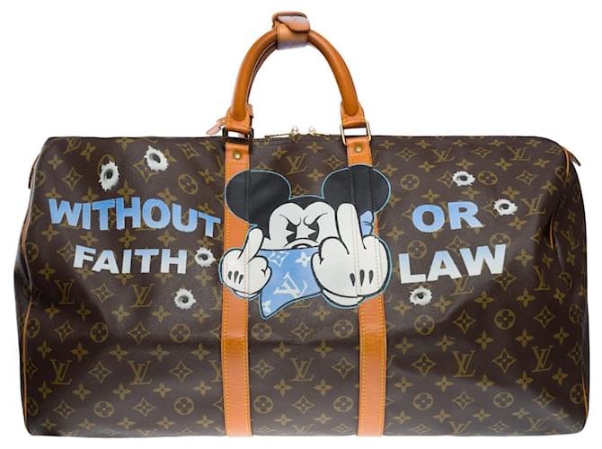LOUIS VUITTON Keepall Bag in Brown Canvas - 33355121174 Cloth  ref.1393908