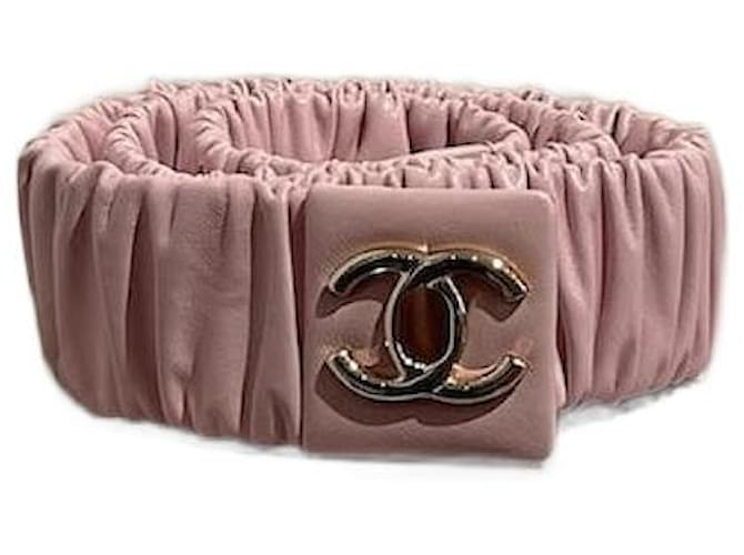 CHANEL  Belts T.cm 75 Leather Pink  ref.1393909