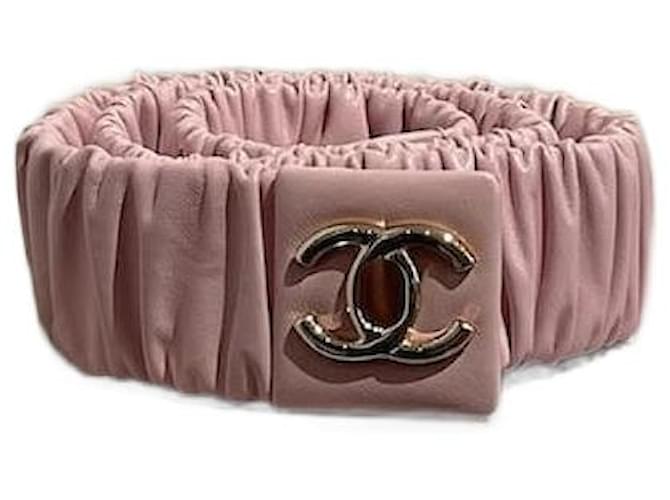 CHANEL Cintos T.cm 75 Couro Rosa  ref.1393909