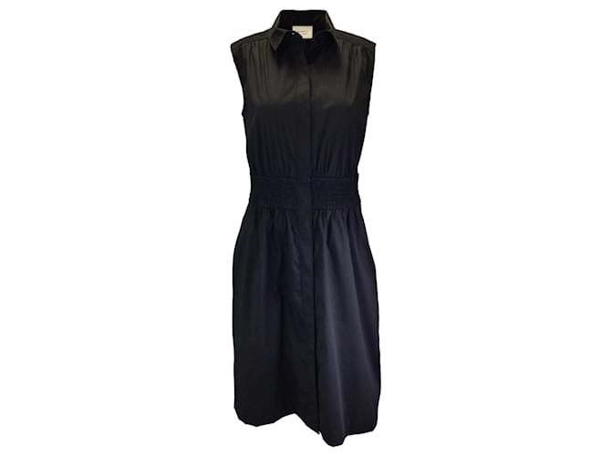 Autre Marque Akris Punto Black Sleeveless Button-down Cotton Dress  ref.1393914
