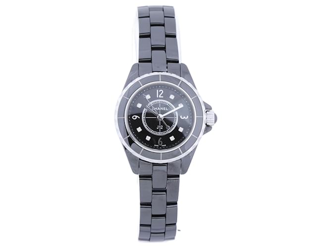 Chanel J12 H2569 SVG17695 SS × CE QZ Reloj con esfera negra de 29 mm Negro Cerámico  ref.1393923