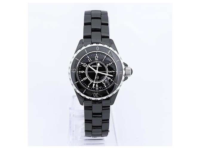 Montre Chanel J12 H0682 D.X.12305 SS × CE QZ à cadran noir Céramique  ref.1393926