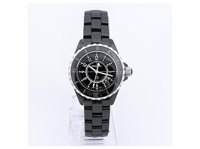 Chanel J12 H0682 D.X.12305 SS×CE QZ Black Dial Watch Ceramic  ref.1393926