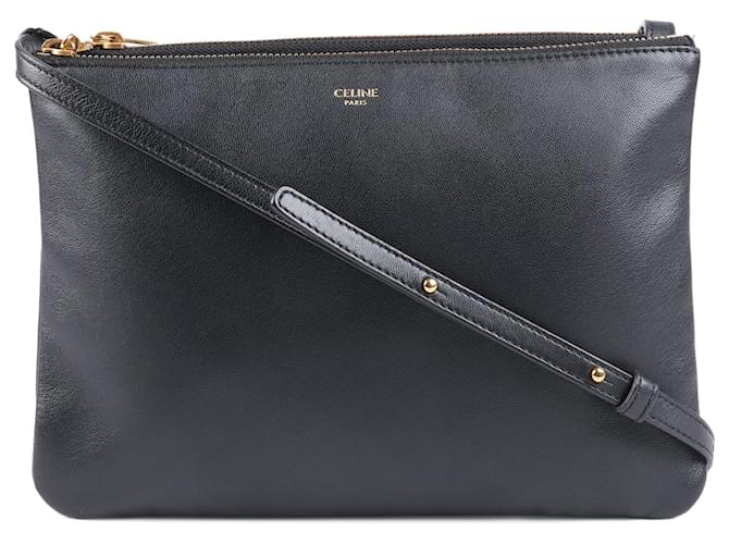 Céline Grand sac à bandoulière Trio Celine en noir Cuir  ref.1393931