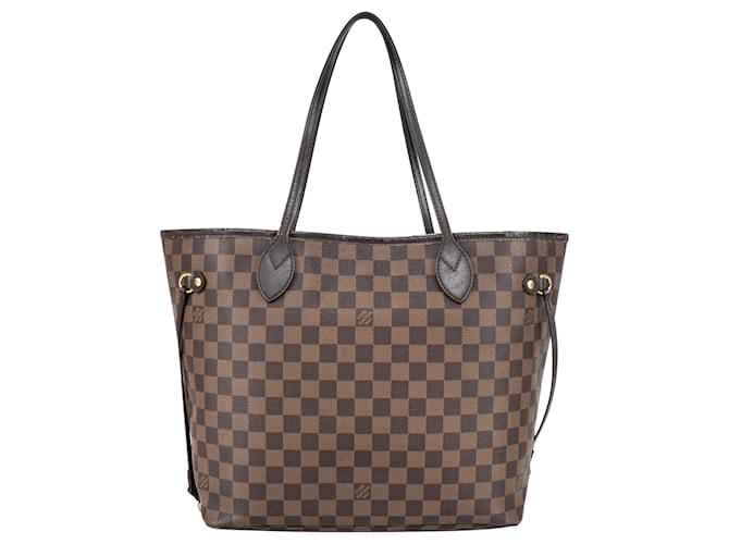 Louis Vuitton Damier Ebene Monogram Neverfull MM Shopper Sac Toile Marron  ref.1393942