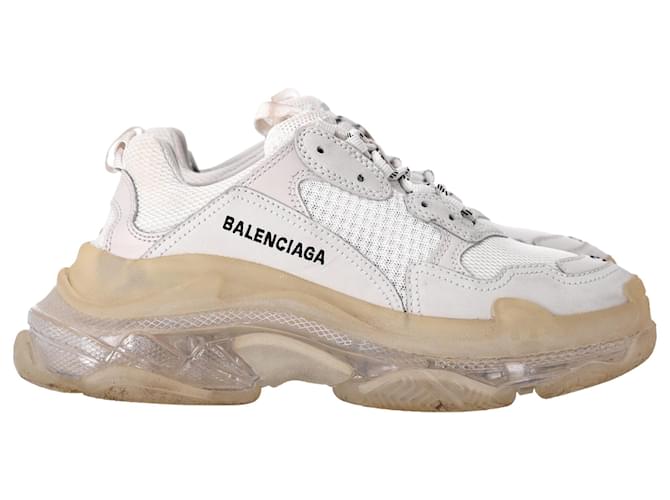 Tênis Balenciaga Triple S em poliéster branco  ref.1393955