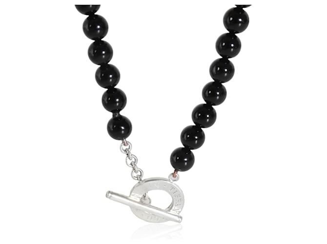 Collier tendance Tiffany & Co. Onyx en argent sterling Métal Argenté Métallisé  ref.1393966