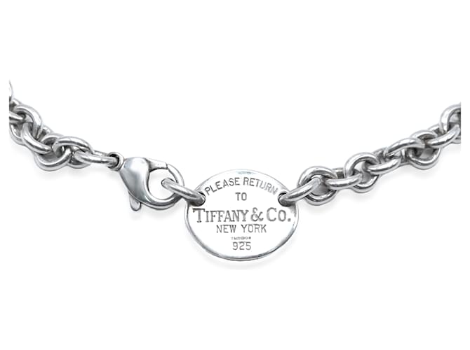 Tiffany & Co. Bracelet à étiquette ovale Return to Tiffany en argent sterling Métal Argenté Métallisé  ref.1393969