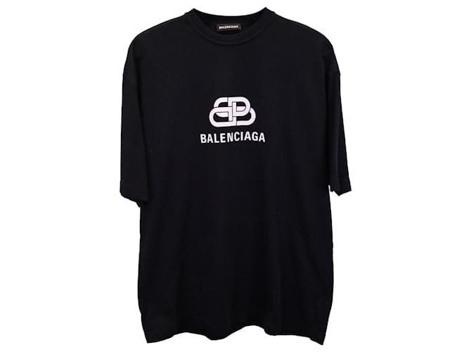 Day T-Shirt mit Balenciaga-Logo aus schwarzer Baumwolle  ref.1393980