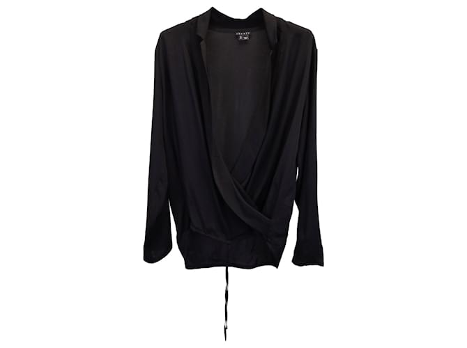 Theory Draped Front Blouse in Black Polyester  ref.1393984