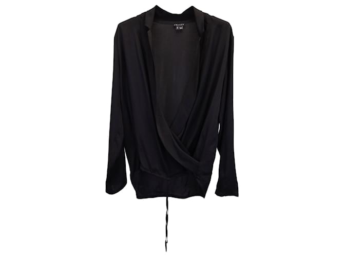 Theory – Bluse mit drapierter Vorderseite aus schwarzem Polyester  ref.1393984