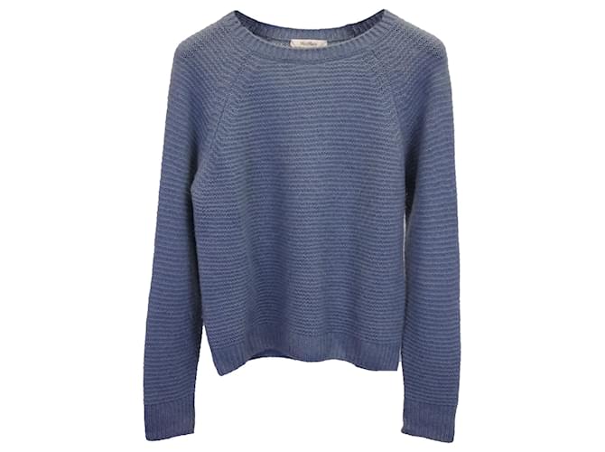 Max Mara Ciad Knit Sweater in Blue Cashmere and Silk Wool  ref.1393985