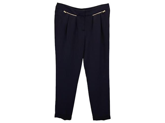 Maje Pleated Trousers in Navy Blue Acetate Cellulose fibre  ref.1393988