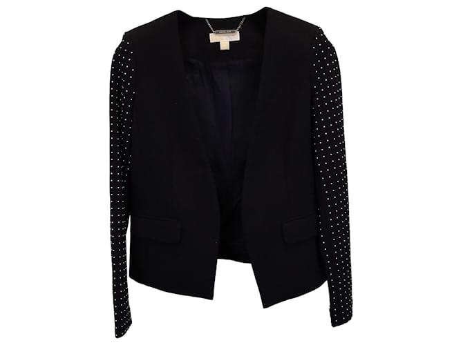 Michael Kors Studded Sleeve Blazer in Black Polyester  ref.1394001