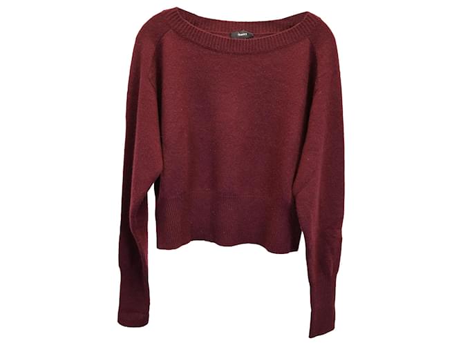 Theory Knit Sweater in Burgundy Wool Dark red  ref.1394009