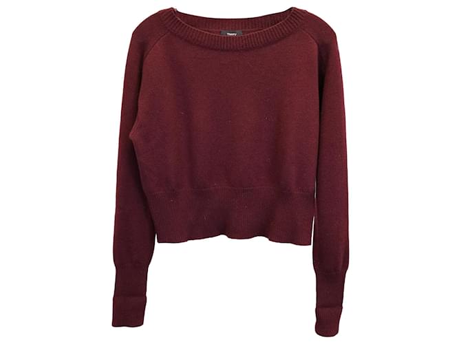 Theory Knit Sweater in Burgundy Wool	 Dark red  ref.1394011