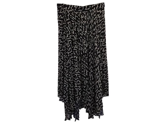 Falda midi estampada Isabel Marant Alena en poliéster negro  ref.1394012