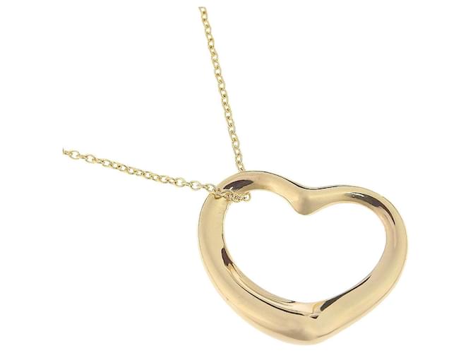 Collana in metallo con pendente a cuore aperto Elsa Peretti Tiffany & Co 18 carati in condizioni eccellenti  ref.1394018