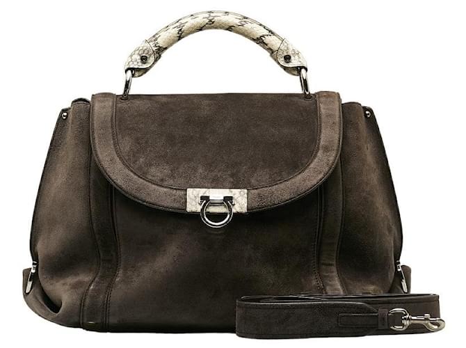 Salvatore Ferragamo Suede Sofia Handbag  Leather Handbag in Good condition  ref.1394033
