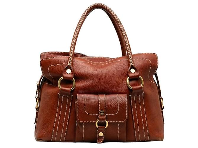 Céline Celine Leather Boogie Bag Bolsa de couro em bom estado  ref.1394034