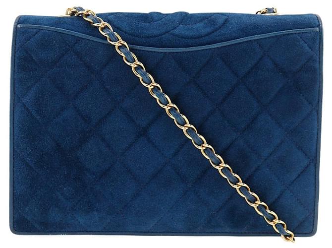 Chanel Quilted Suede Chain Crossbody Bag Suede Shoulder Bag in Good condition  ref.1394038