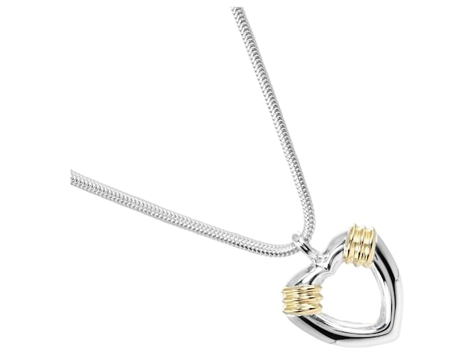 Colar com pingente de coração Tiffany & Co Colar de metal em excelente estado  ref.1394041