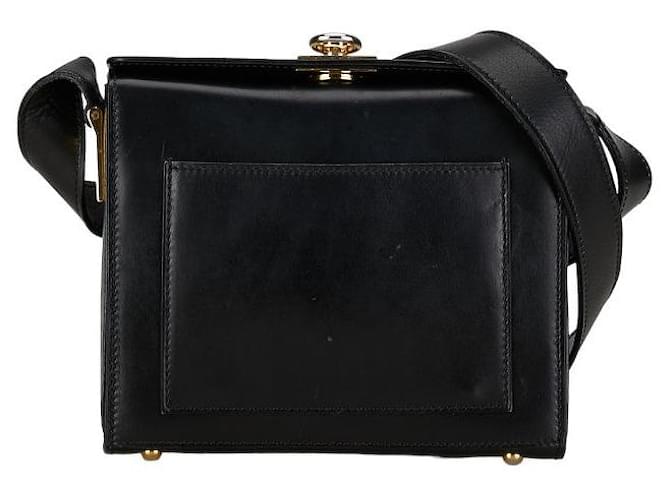 Céline Celine Gancini Box Umhängetasche Leder Schultertasche in gutem Zustand  ref.1394049