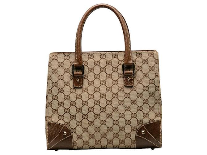 Bolsa de lona Gucci GG Canvas Nailhead Tote 120895 em bom estado  ref.1394061