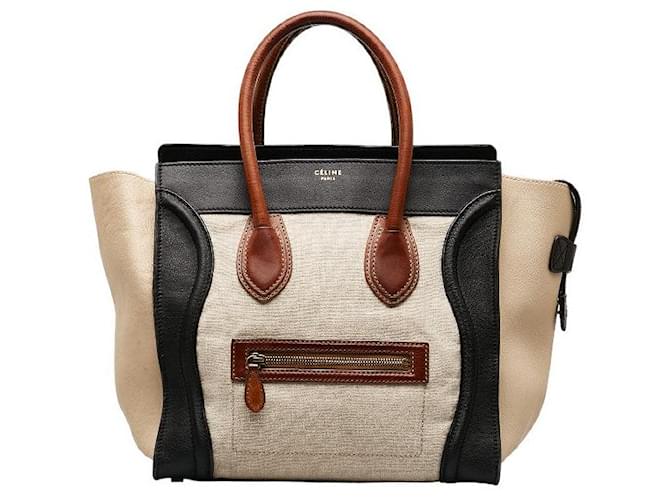 Céline Celine Leather Tricolor Luggage Tote  Leather Handbag in Good condition  ref.1394069