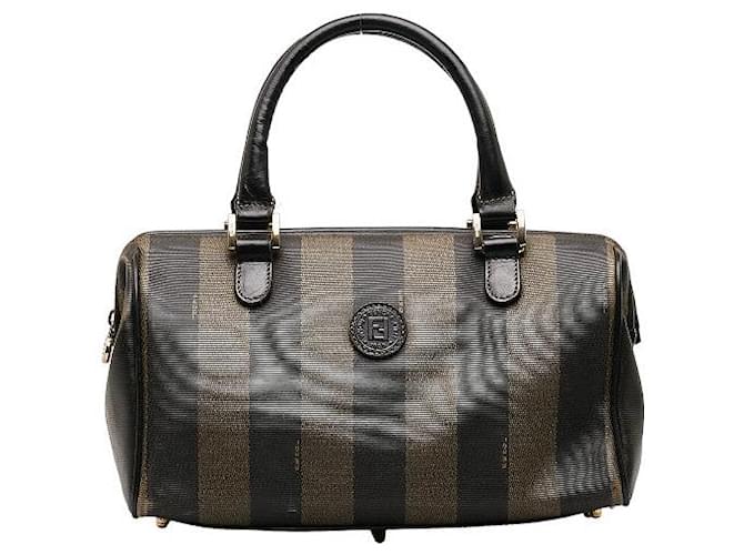 Fendi Pequin Boston Bag  Canvas Travel Bag in Fair condition Cloth  ref.1394071