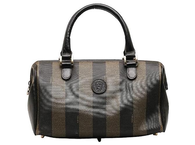 Borsa da viaggio Fendi Pequin Boston Bag in tela in discrete condizioni  ref.1394071