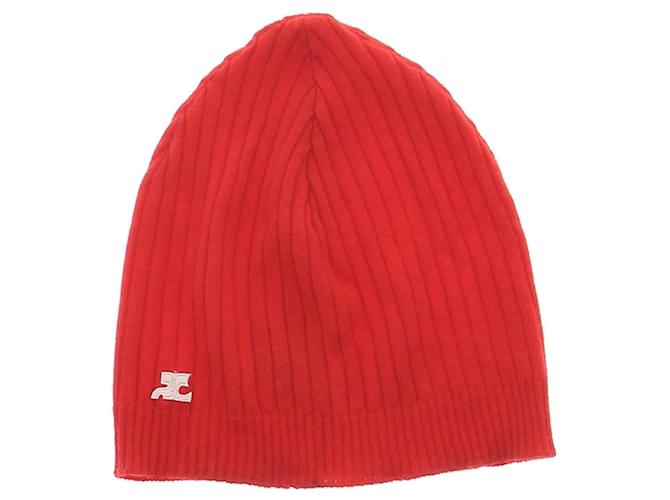 COURREGES  Hats T.International S Wool Red  ref.1394118
