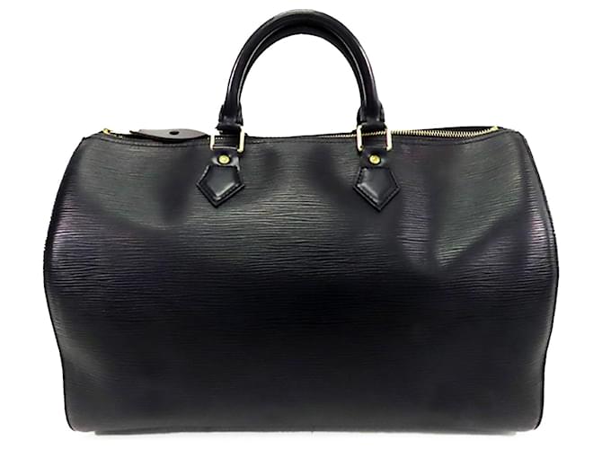 Louis Vuitton Black Epi Speedy 35 Leather  ref.1394175